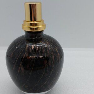 Vintage Dark Color  Glass Perfume / Cologne Bottle With Gold Tone Metal Cap